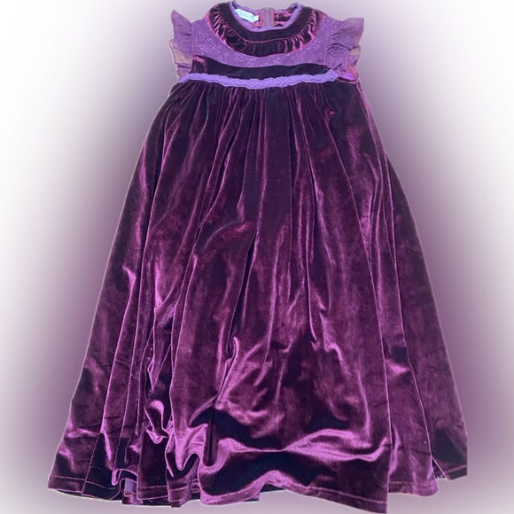 Just Couture Purple Lace and Velvet dress youth size 7 - Picture 1 of 2
